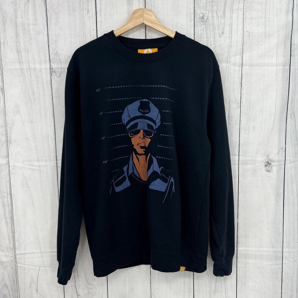 ALLRIOT Police Lineup Sweater Blue Ethical WRAP Unisex Large Streetwear